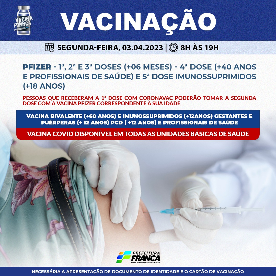 Confira a programação da Campanha de Vacinação contra a COVID-19